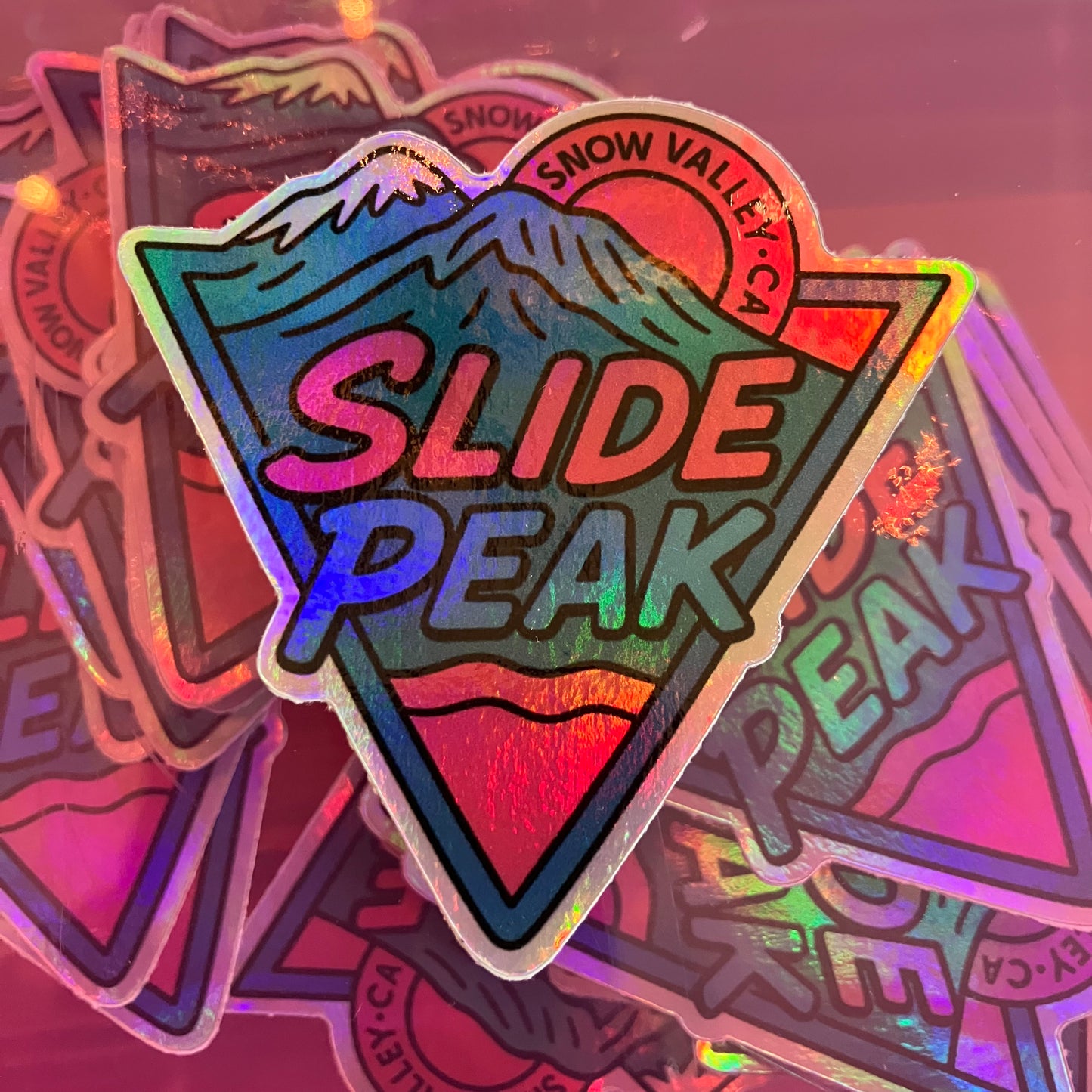 Holographic 'Slide Peak' Waterproof Sticker