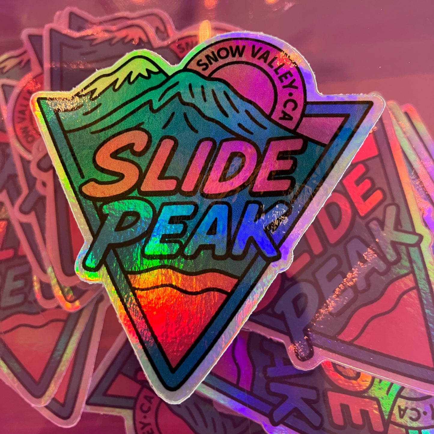 Holographic 'Slide Peak' Waterproof Sticker