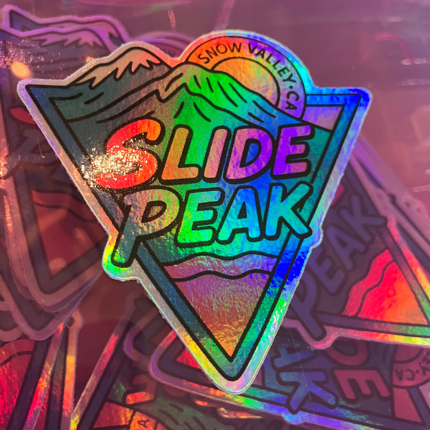 Holographic 'Slide Peak' Waterproof Sticker