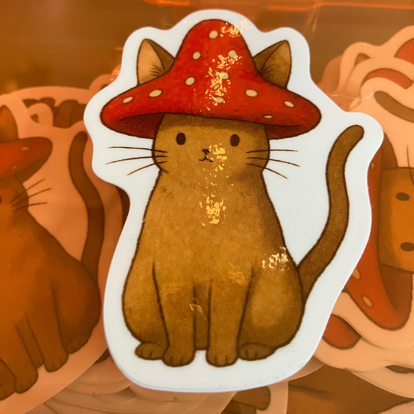 Meowshroom Waterproof Sticker