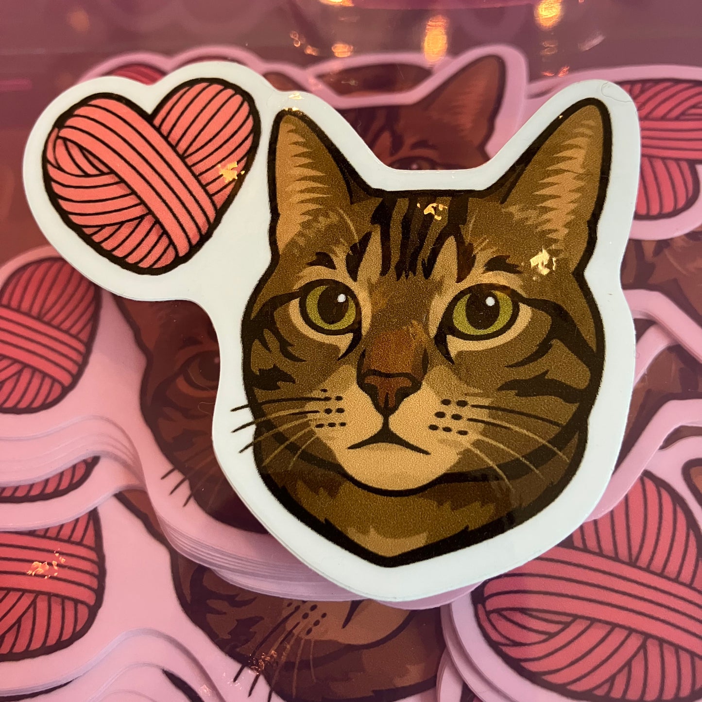 Comes With Cat Hair Logo Waterproof Sticker