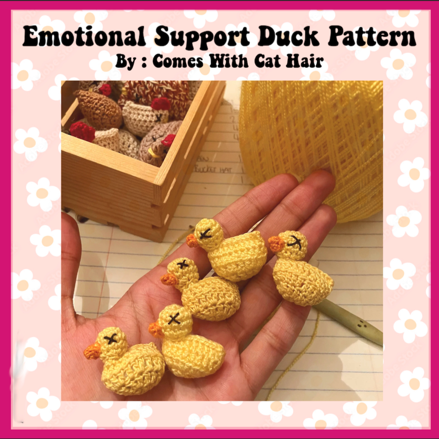 MicroCrochet Emotional Support Duck PDF Pattern