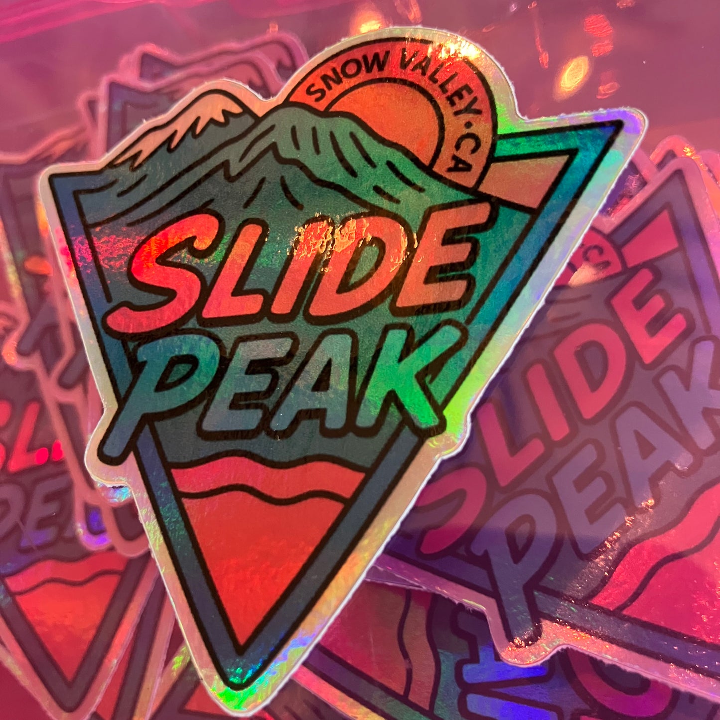 Holographic 'Slide Peak' Waterproof Sticker
