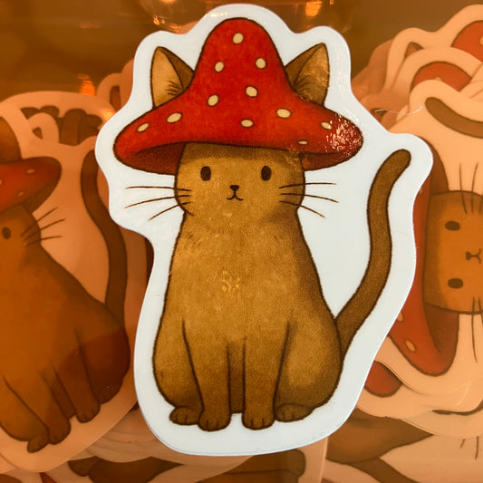 Meowshroom Waterproof Sticker