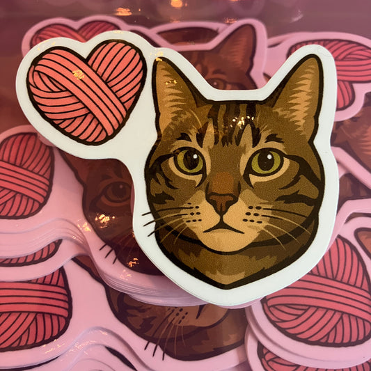 Comes With Cat Hair Logo Waterproof Sticker