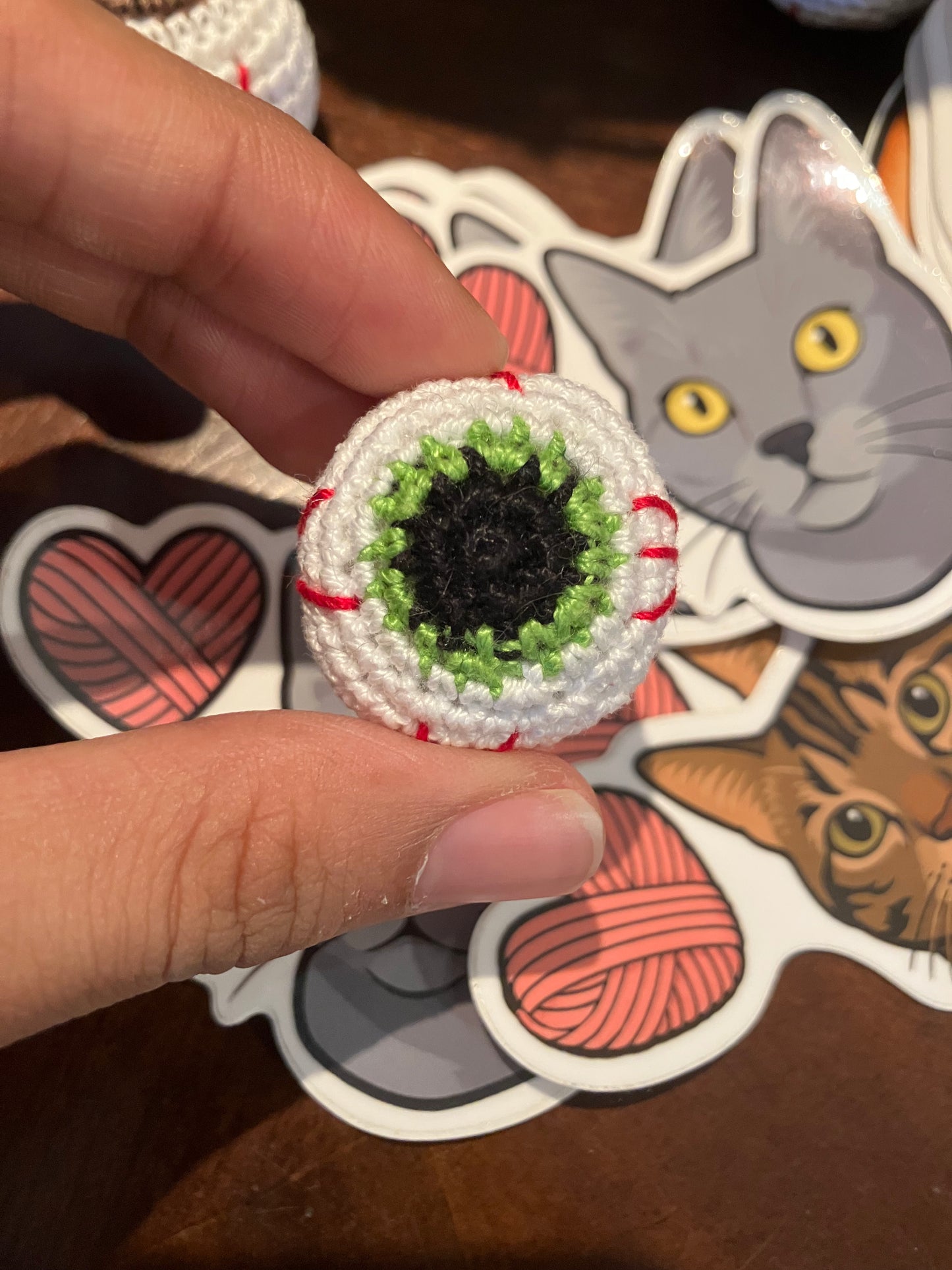 MicroCrochet Eyeball Keychains
